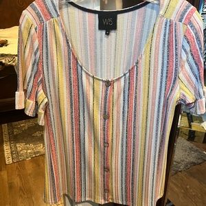 Stripped short sleeve top